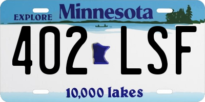 MN license plate 402LSF