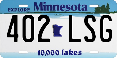 MN license plate 402LSG