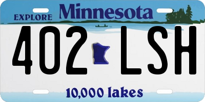 MN license plate 402LSH