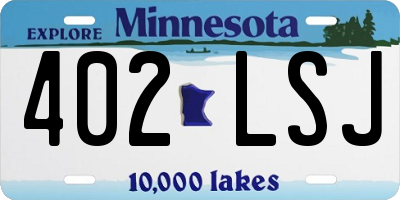 MN license plate 402LSJ