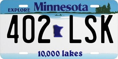 MN license plate 402LSK
