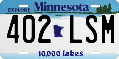 MN license plate 402LSM