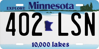 MN license plate 402LSN