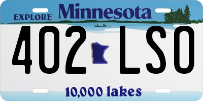 MN license plate 402LSO