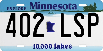 MN license plate 402LSP