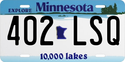 MN license plate 402LSQ