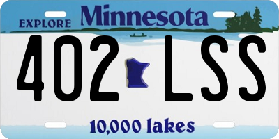 MN license plate 402LSS