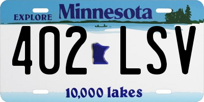 MN license plate 402LSV