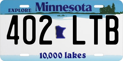 MN license plate 402LTB