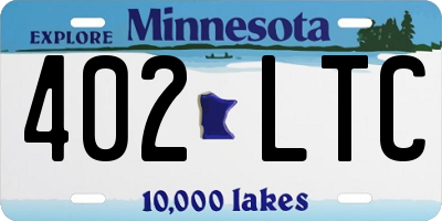 MN license plate 402LTC