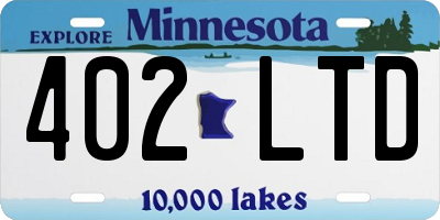 MN license plate 402LTD