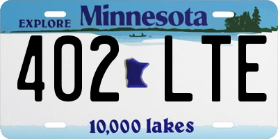 MN license plate 402LTE
