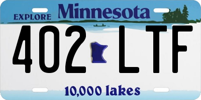 MN license plate 402LTF
