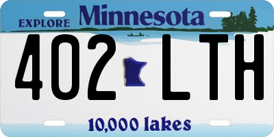 MN license plate 402LTH