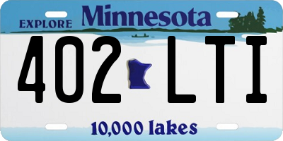 MN license plate 402LTI