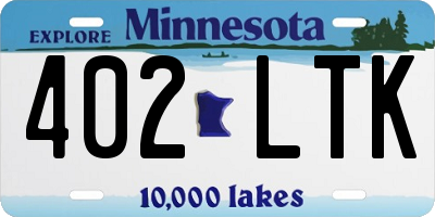 MN license plate 402LTK