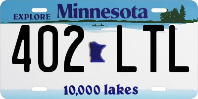 MN license plate 402LTL