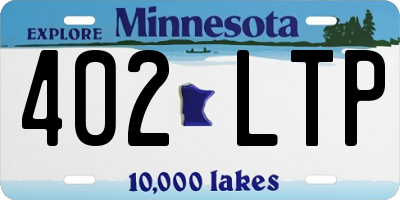 MN license plate 402LTP