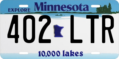 MN license plate 402LTR