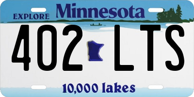 MN license plate 402LTS