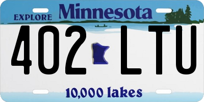 MN license plate 402LTU