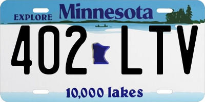 MN license plate 402LTV