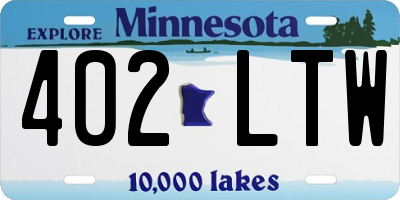 MN license plate 402LTW