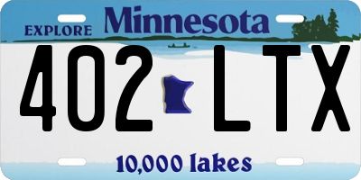 MN license plate 402LTX
