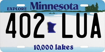 MN license plate 402LUA