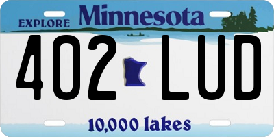 MN license plate 402LUD