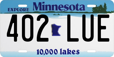 MN license plate 402LUE