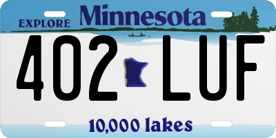 MN license plate 402LUF