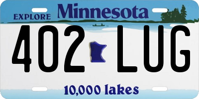 MN license plate 402LUG