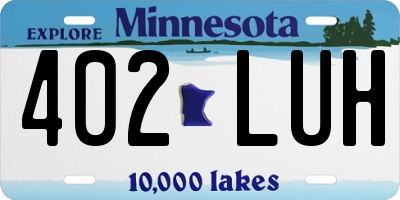 MN license plate 402LUH