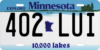 MN license plate 402LUI