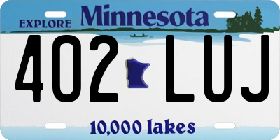 MN license plate 402LUJ
