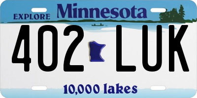 MN license plate 402LUK