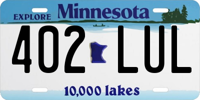 MN license plate 402LUL