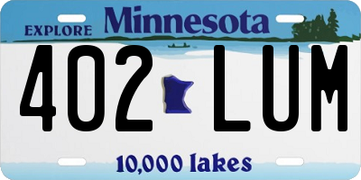 MN license plate 402LUM