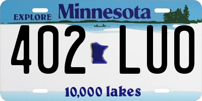 MN license plate 402LUO