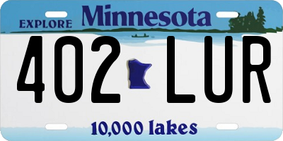 MN license plate 402LUR