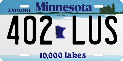 MN license plate 402LUS