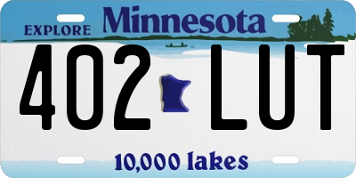 MN license plate 402LUT