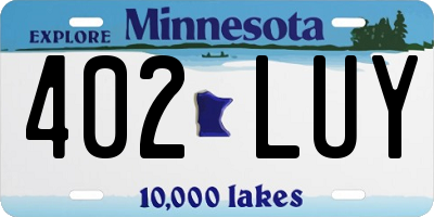 MN license plate 402LUY