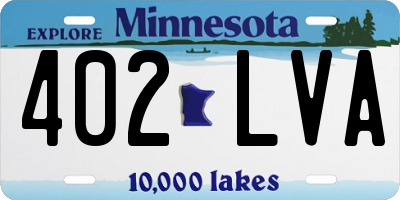 MN license plate 402LVA