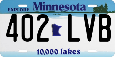 MN license plate 402LVB