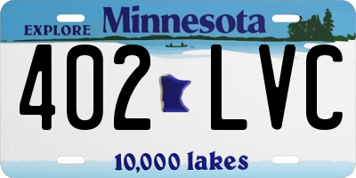 MN license plate 402LVC