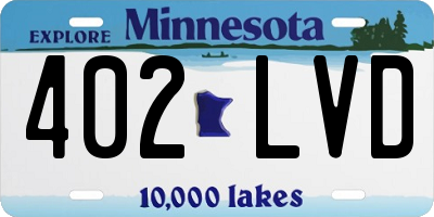 MN license plate 402LVD