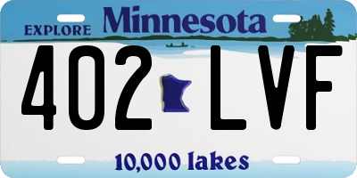 MN license plate 402LVF
