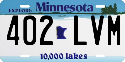 MN license plate 402LVM